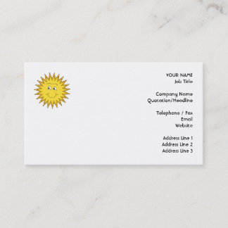 Carte De Visite Été jaune Sun avec un visage heureux