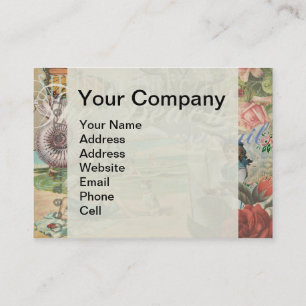 Carte De Visite été plage vintage pieuvre antique voile