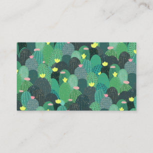 Carte De Visite Été Vert Turquoise Cactus Gold points Design migno