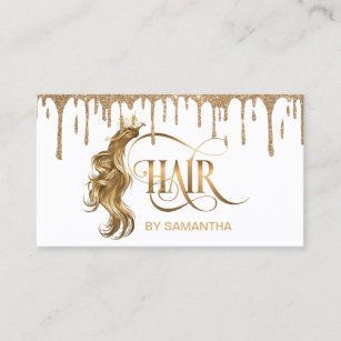 Carte De Visite Étendue de la liste de cheveux Wig Gold Modern