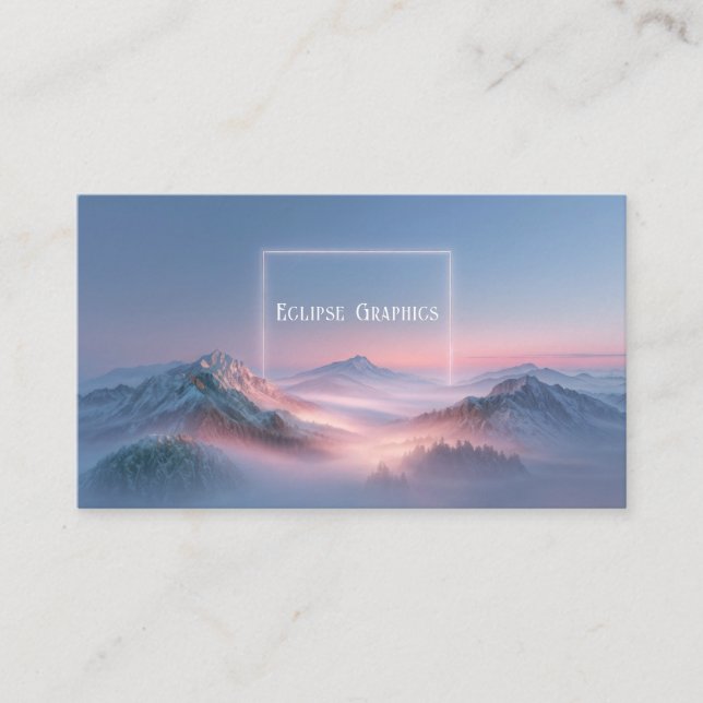 Carte De Visite Ethereal Snowy Mountain Sunrise Mist (Devant)