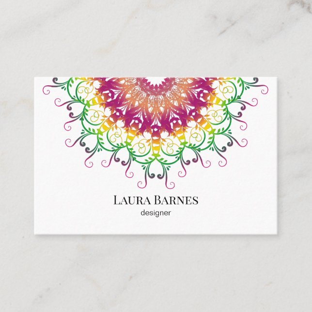 Carte De Visite Ethnic floral mandala. (Devant)