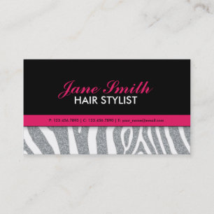 Carte De Visite Étincelle de diamant d'impression de zèbre de