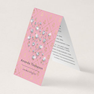 Carte de visite Étincelle de Diamant Rose Pailleté