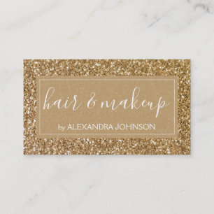 Carte De Visite Étincelle d'or et cheveux et maquillage de parties