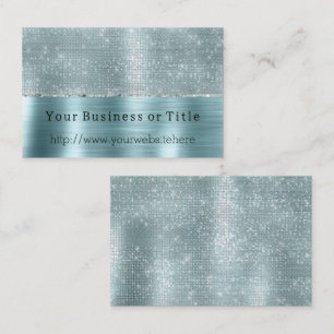 Carte De Visite Étincelle en argent de l'Aqua Glitzy
