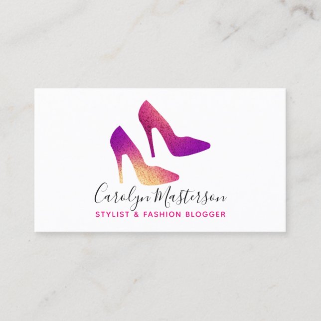 Carte De Visite Étincelle fascinante de talon haut de Blogger de (Devant)