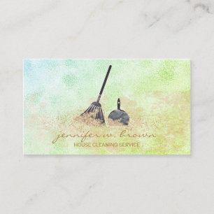 Carte De Visite Étincelle Verte de nettoyage Janitorial
