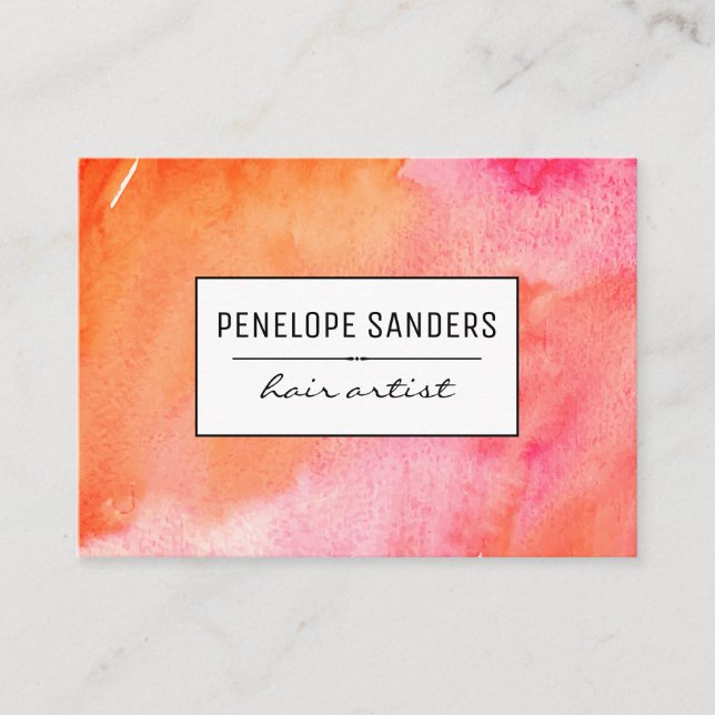 Carte De Visite Etiqueta / Couleur d'eau expressive (Devant)