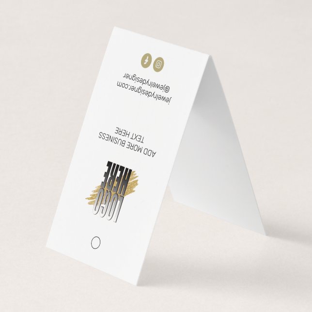 Carte De Visite étiquette de prix d'affichage à accrochage blanc a (Devant)