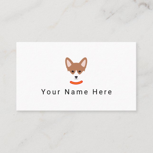 Carte de visite étiquette visage de chien (Devant)