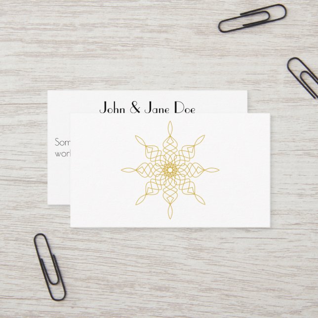 Carte De Visite Étoile de compas d'or (Devant/Arrière en situation)