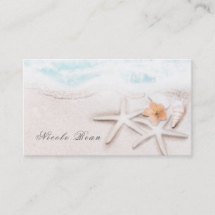 Carte De Visite Étoile de mer de plage de sable blanc Océan bleu t