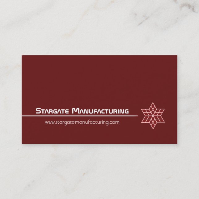 Carte de visite étoile élégant, Maroon (Devant)