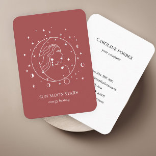 Carte de visite étoile lunaire minimaliste