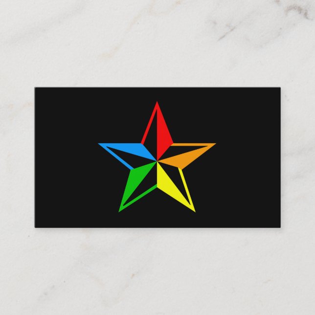 Carte De Visite étoile nautique d'arc-en-ciel (Devant)