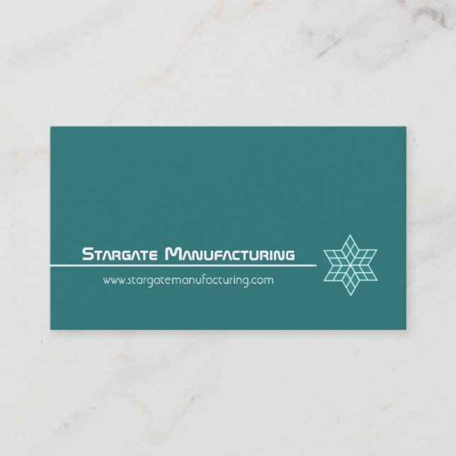 Carte de visite Étoile sobre, Turquoise (Devant)