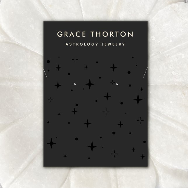 Carte De Visite Étoiles célestes noires Bouche et collier (Créateur téléchargé)