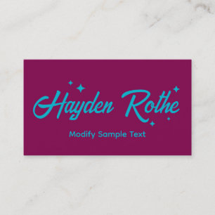 Carte De Visite Étoiles de la typographie rétro bourguignonne