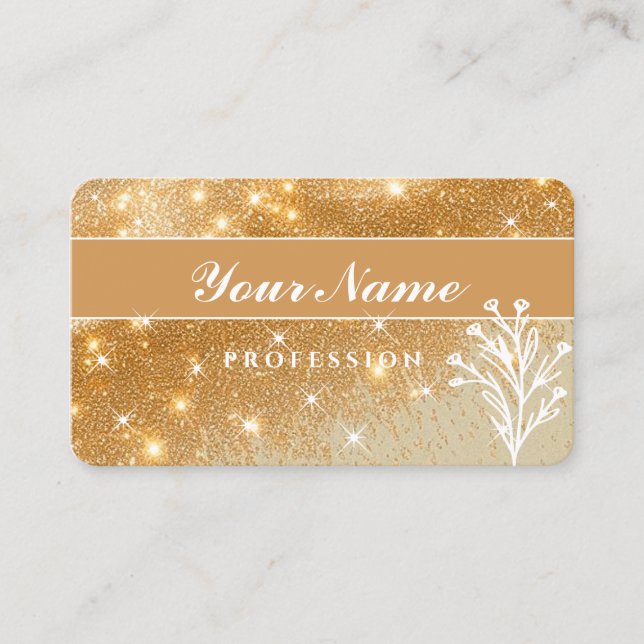 Carte De Visite Etoiles de luxe Honey Gold Parties scintillant dor (Devant)