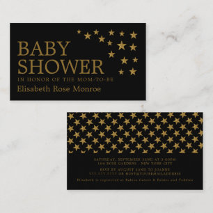 Carte De Visite Etoiles de Parties scintillant d'or, Baby shower T