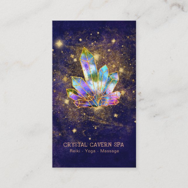 Carte De Visite *~* Etoiles de Parties scintillant en or Cosmic Ra (Devant)