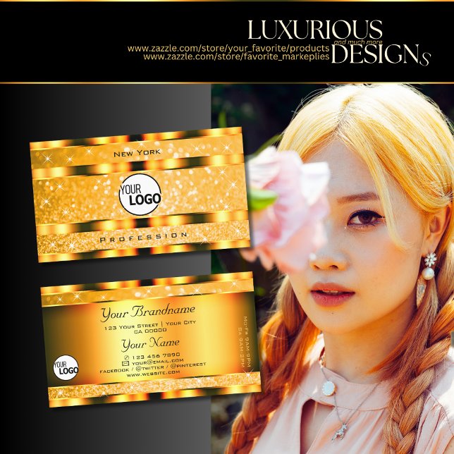 Carte De Visite Étoiles de Parties scintillant et logo à étincelle (Créateur téléchargé)