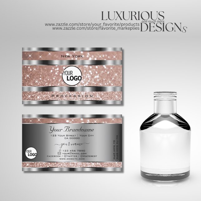 Carte De Visite Étoiles de Parties scintillant Rose Gold de luxe e (Créateur téléchargé)