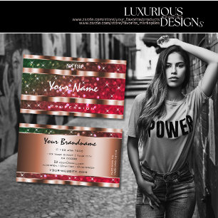 Carte De Visite Étoiles de Parties scintillant rose Rose or créati