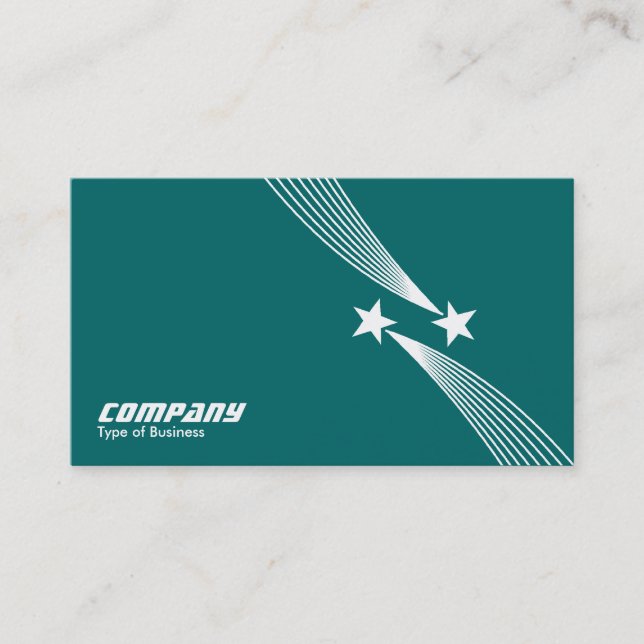 Carte De Visite Étoiles de tir v2 - Blanc sur vert Turquoise 00666 (Devant)