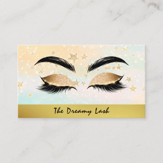 Carte De Visite *~* Étoiles d'or Peach Lashes Brows Extensions Chi (Devant)