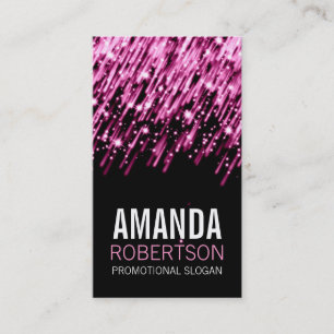 Carte De Visite Étoiles filantes roses professionnelles simples