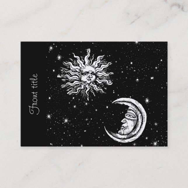 Carte De Visite Étoiles, lune et soleil dans l'univers (Devant)