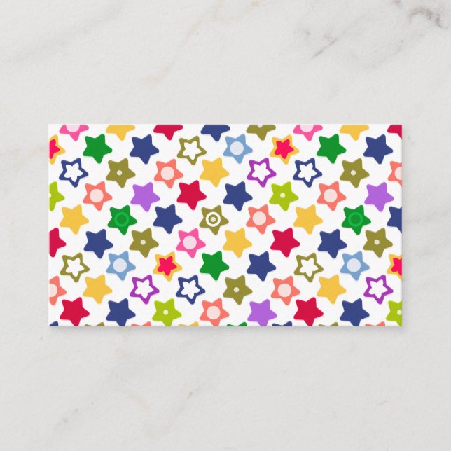 Carte De Visite étoiles multicolores (Devant)