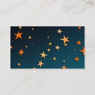 Carte De Visite Étoiles sur l'arrière - plan bleu-foncé