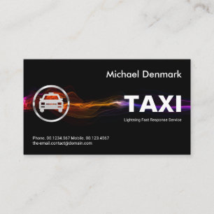 Carte De Visite Étonnante Frappe rapide de foudre Taxi chauffeur d