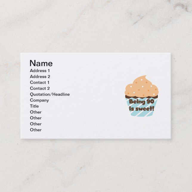 Carte De Visite Etre 90 est Sweet Birthday T-shirts et cadeaux (Devant)