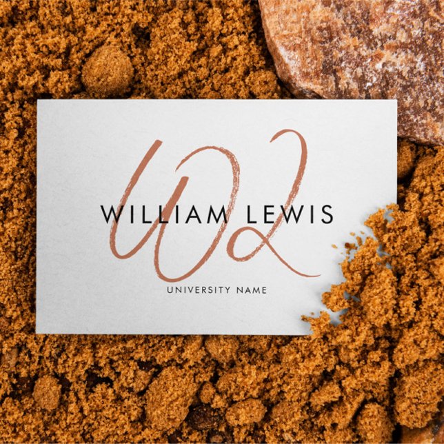 Carte De Visite Étudiant diplômé en Terracotta Script QR Code (Graduate Student Terracotta Script QR Code Business Card)