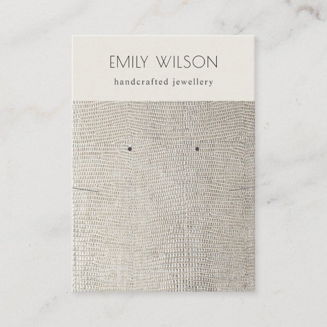 Carte De Visite Etui en cuir de perle d'argent pour la texture Ele (Devant)