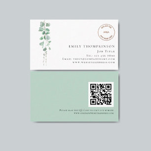 Carte De Visite Eucalyptus Company Logo QR Code Toute profession