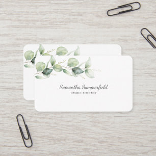 Carte De Visite Eucalyptus Verdure minimaliste Élégant Script