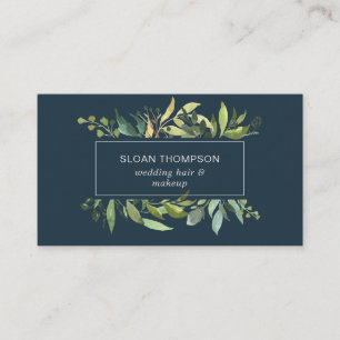 Carte De Visite Eucalyptus Vert Aquarelle Marine