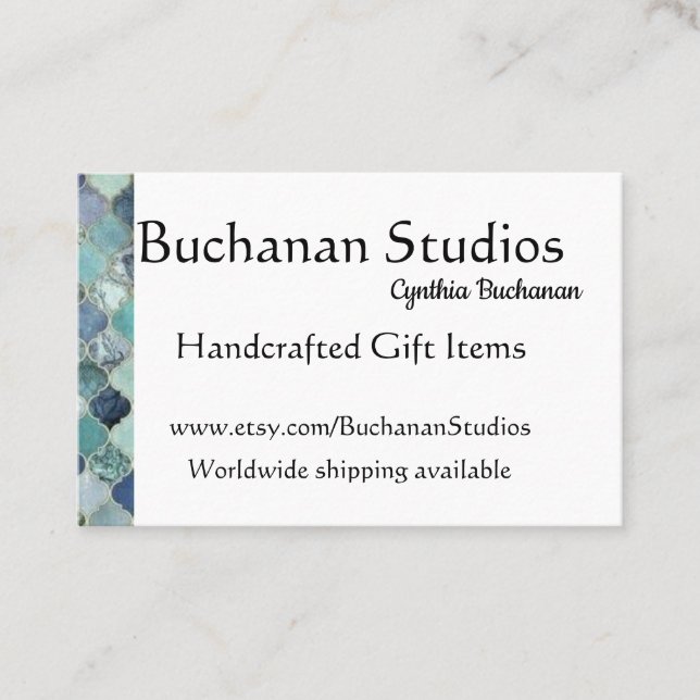 Carte De Visite Euro Grande Personnaliser Texte Blues Mémorables (Devant)