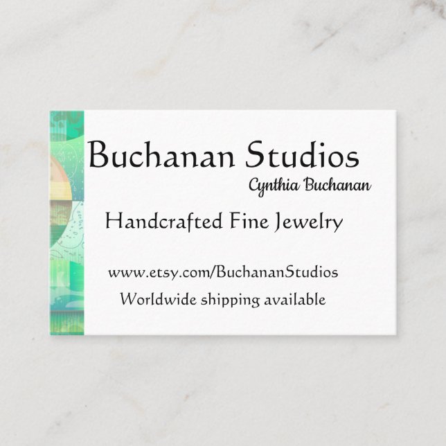 Carte De Visite Euro Large Personnaliser Texte Feminine Mémorable (Devant)