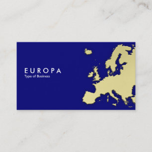 Carte De Visite EUROPA - Effet or 3d - Bleu foncé