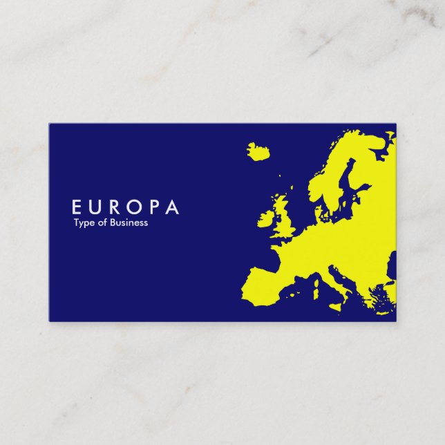 Carte De Visite EUROPA Jaune - bleu foncé (Devant)
