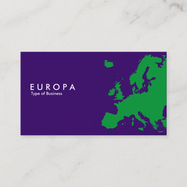 Carte De Visite EUROPA Vert - Violet foncé (Devant)