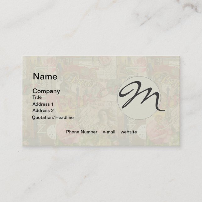 Carte De Visite Europe Travel Vintage (Devant)