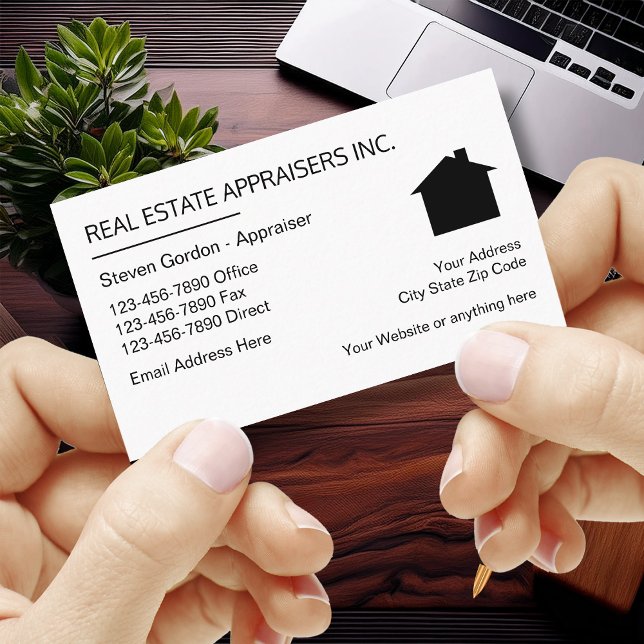 Carte De Visite Évaluateur Immobilier Design Simple (Créateur téléchargé)