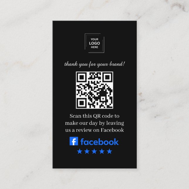 Carte De Visite Évaluez-nous QR Évaluation Style Professionnel Noi (Devant)